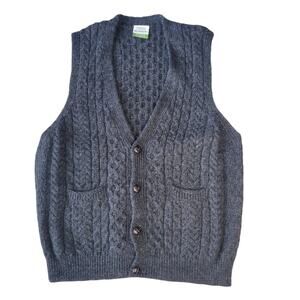 Shannon Woolen Mills Men’s Dark Gray Wool Sweater Vest Size XL